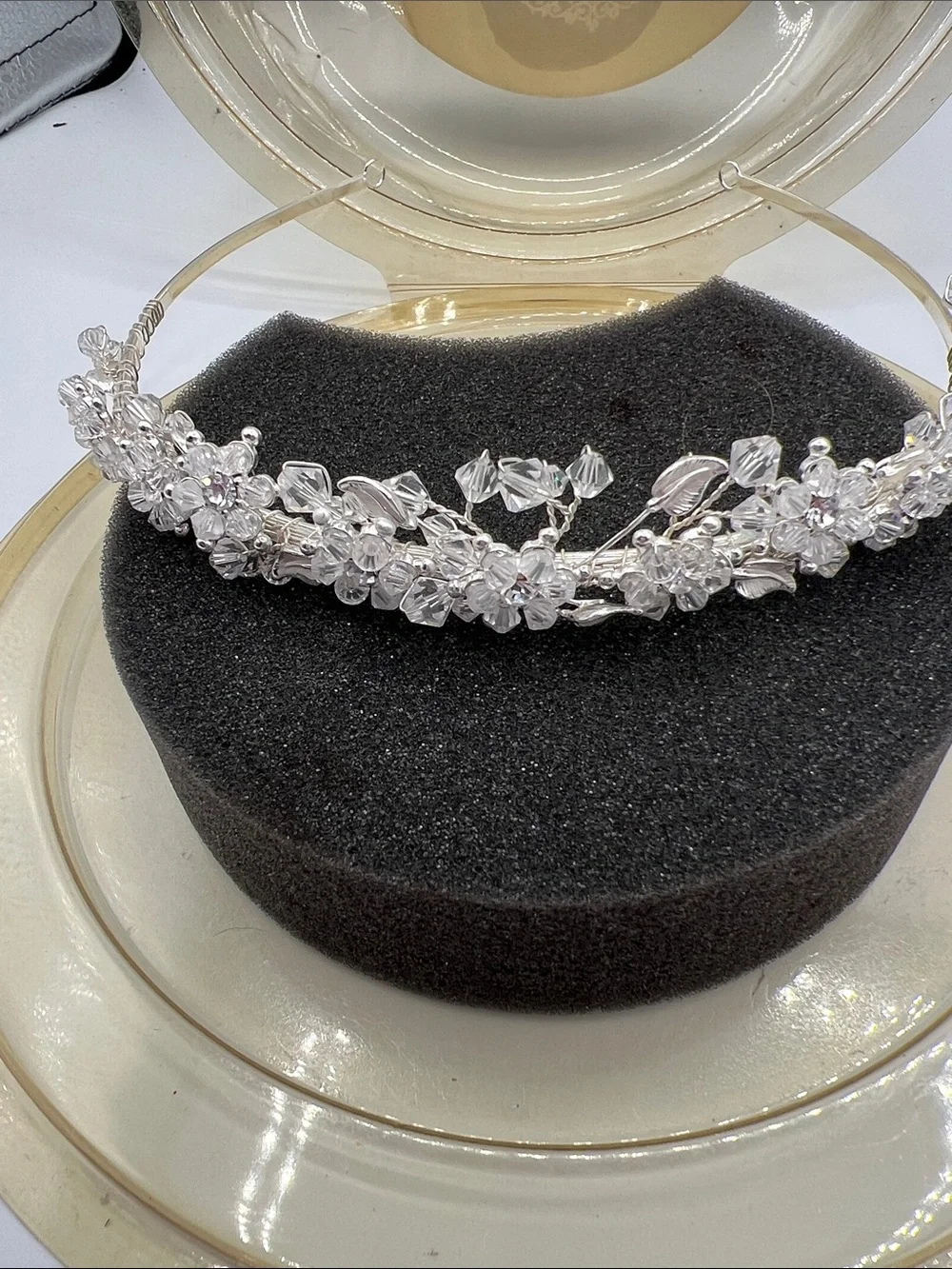 David's Bridal Silver Crystal Accent Tiara
